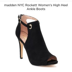 Black peep toe ankle boots